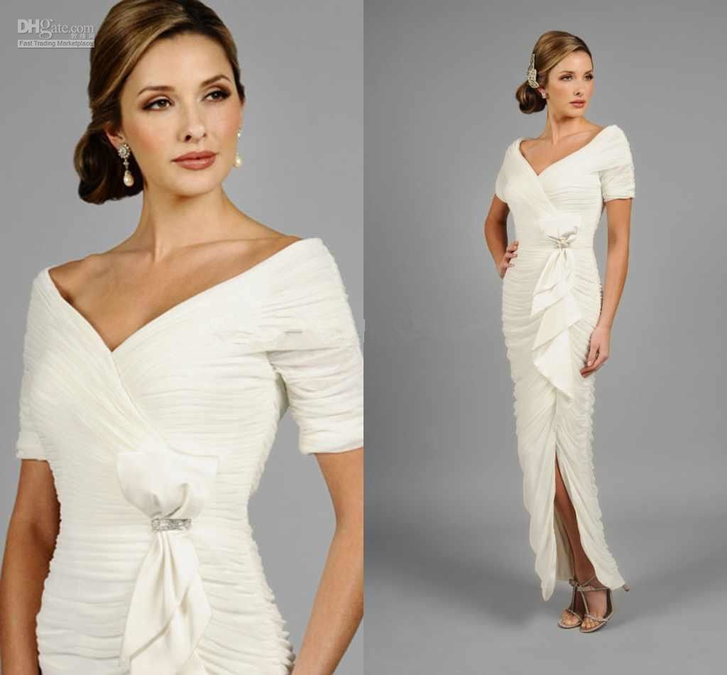 Elegant Ruched Mother Of The Bride Dresses Split Side