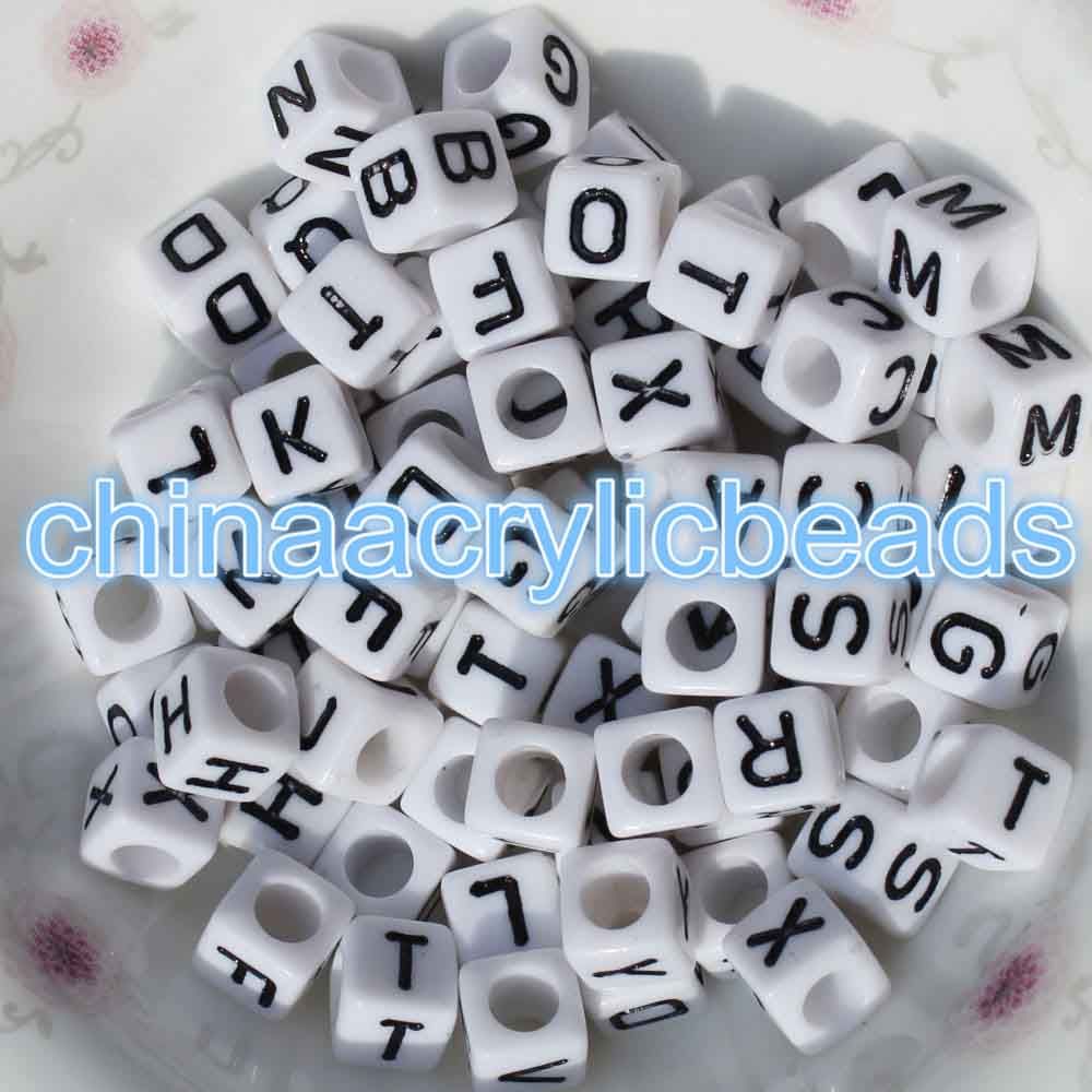 500 Piece 6mm Acrylic SquareAlphabet Beads...