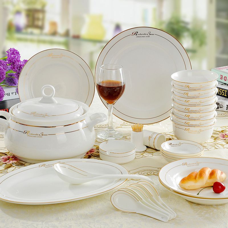 Fine Bone China Gift Dinnerware Set,Porcelain Cutlery Set British Style