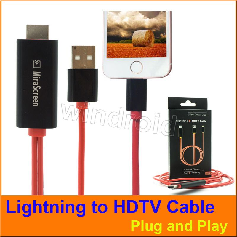 Mirascreen Wire Lightning To Hdmi Hdtv Av Usb Ota Play And Plug Digital