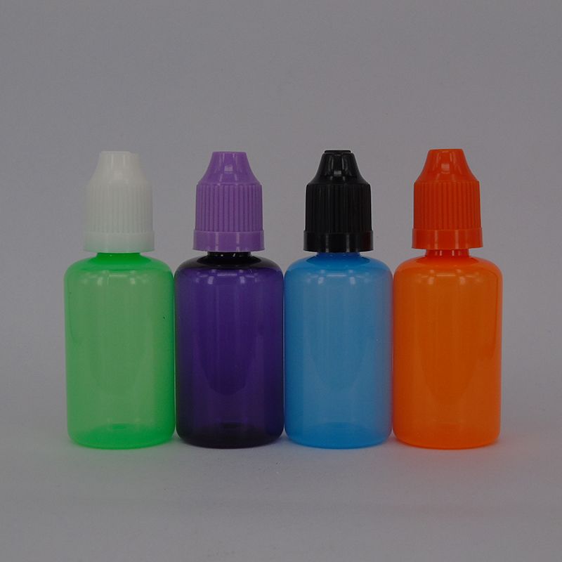 E Liquid Cosmetic Bottle Plastic Pet Drip Bottle Boston Cylinder 30ml