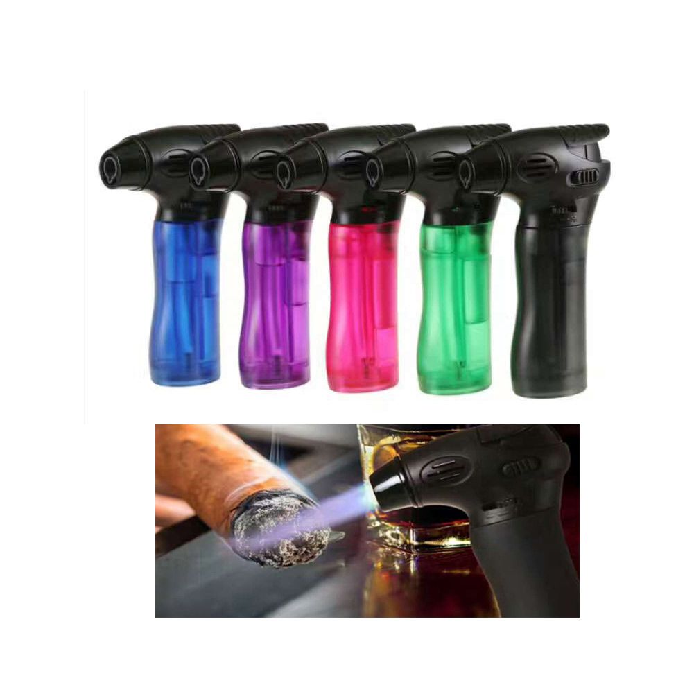2017 Plastic Refillable Dab Butane Torch Lighter Windproof Jet Flames