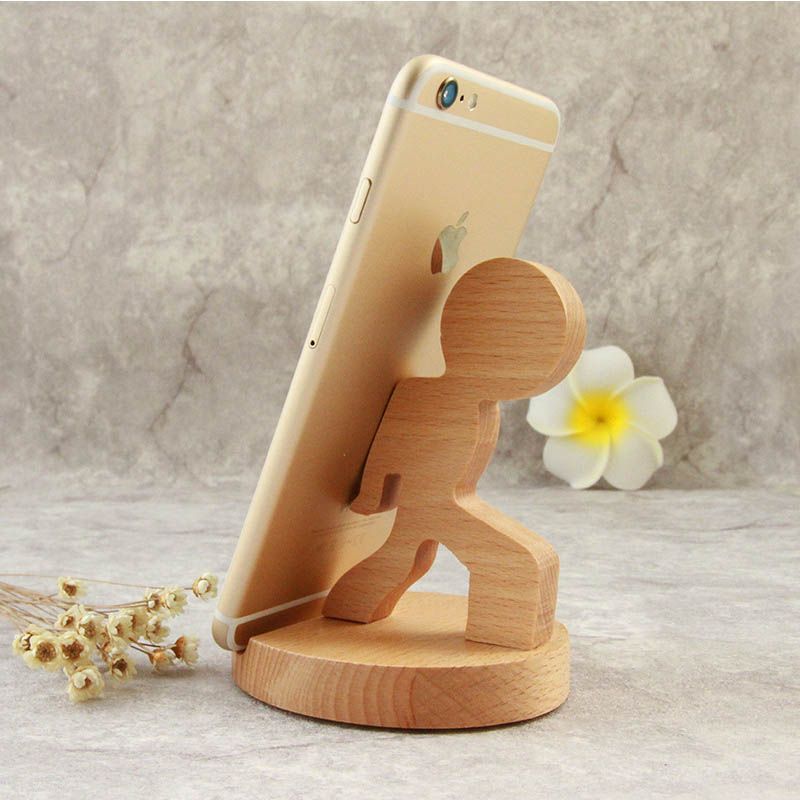 2017 Universal Unique Wooden Style Cellphone Holder Stand Bracket For