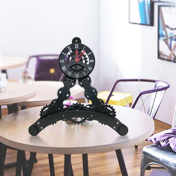 2018 Eiffel Tower Decoration Gear Clocks Moving Gear Desk/Table Clock