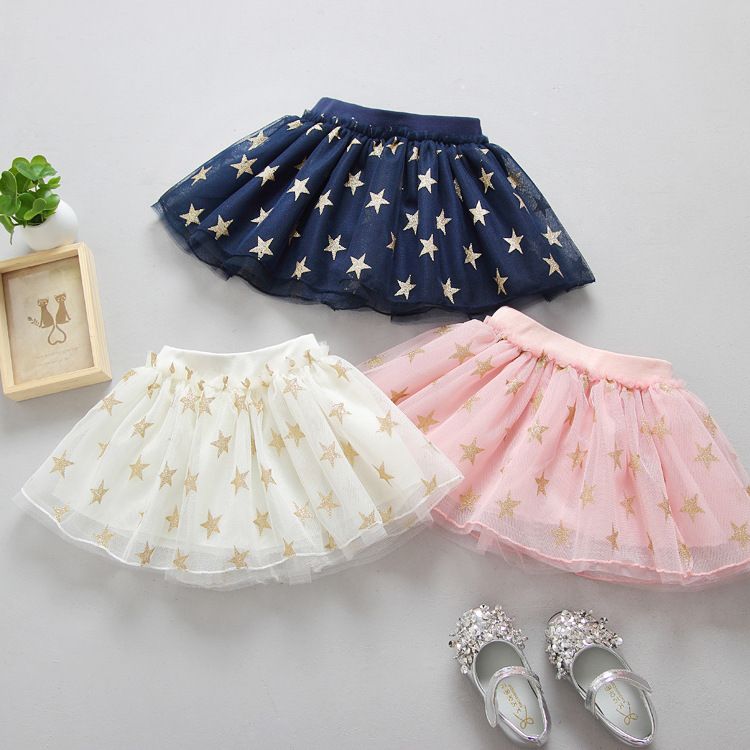 2017 Baby Girls Skirts Star Printed Cute Babies Skirt Toddler Kids Tutu
