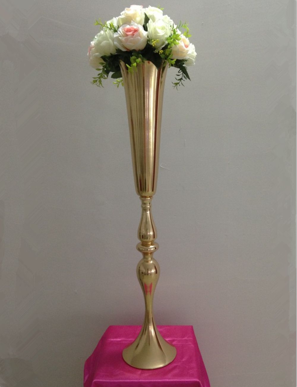 Gold Metal Centerpiece Stands : Cm height gold metal candle holder stand wedding