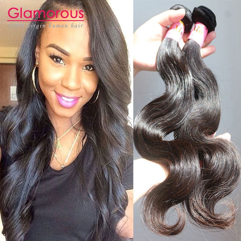 Glamorous Superior Quality 100 Virgin Brazilian Hair Weave Extension 8 34 Same Length Mix