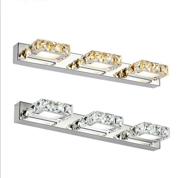 Bathroom Lights Long led crystal mirror lamp square bathroom lights 16/32/46/62cm long Bathroom Lights Long led crystal mirror lamp square bathroom lights 16/32/46/62cm long