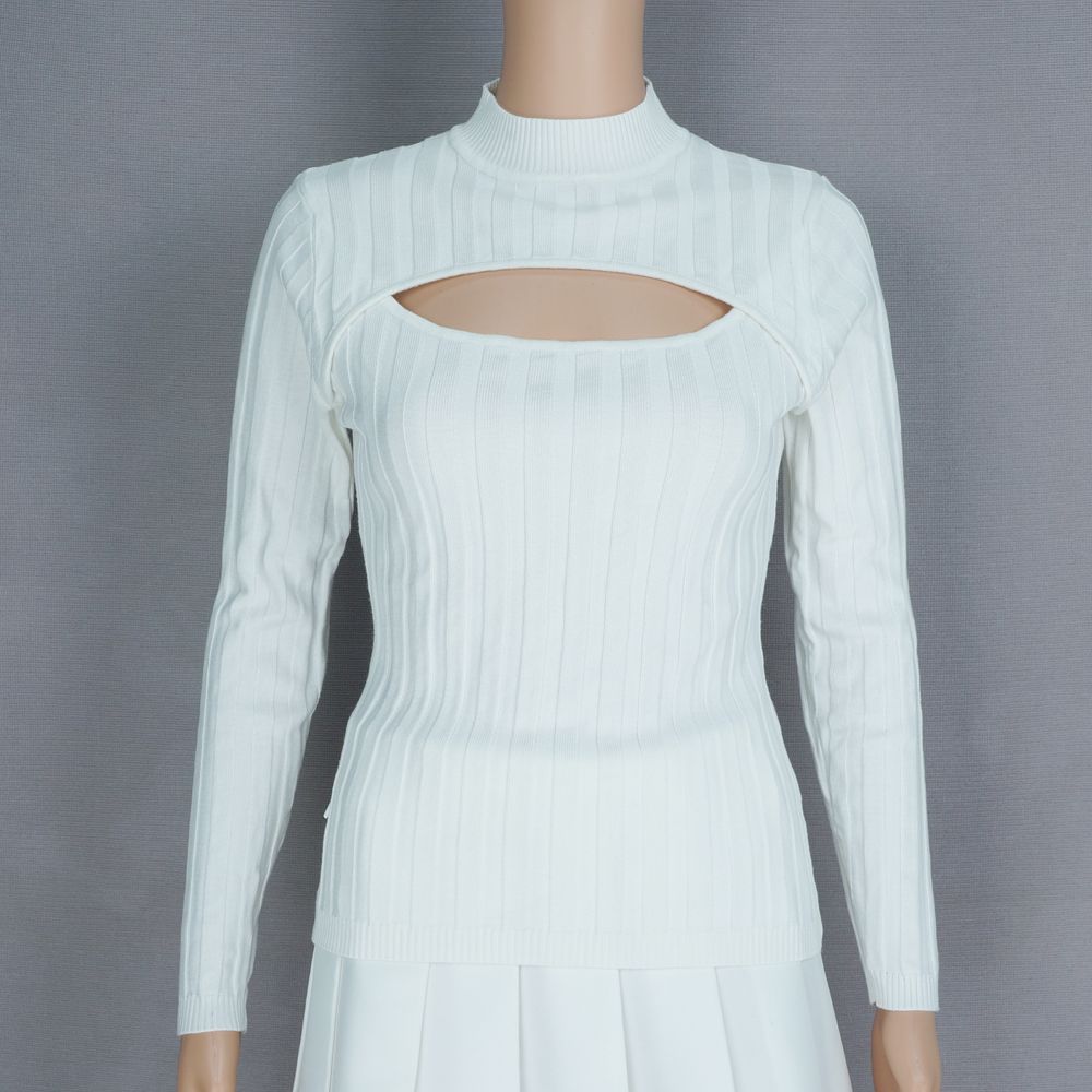 2017 Sexy Open Chest Sweaters Fashion Women Slim Anime Keyhole Pullovers Spring Autumn