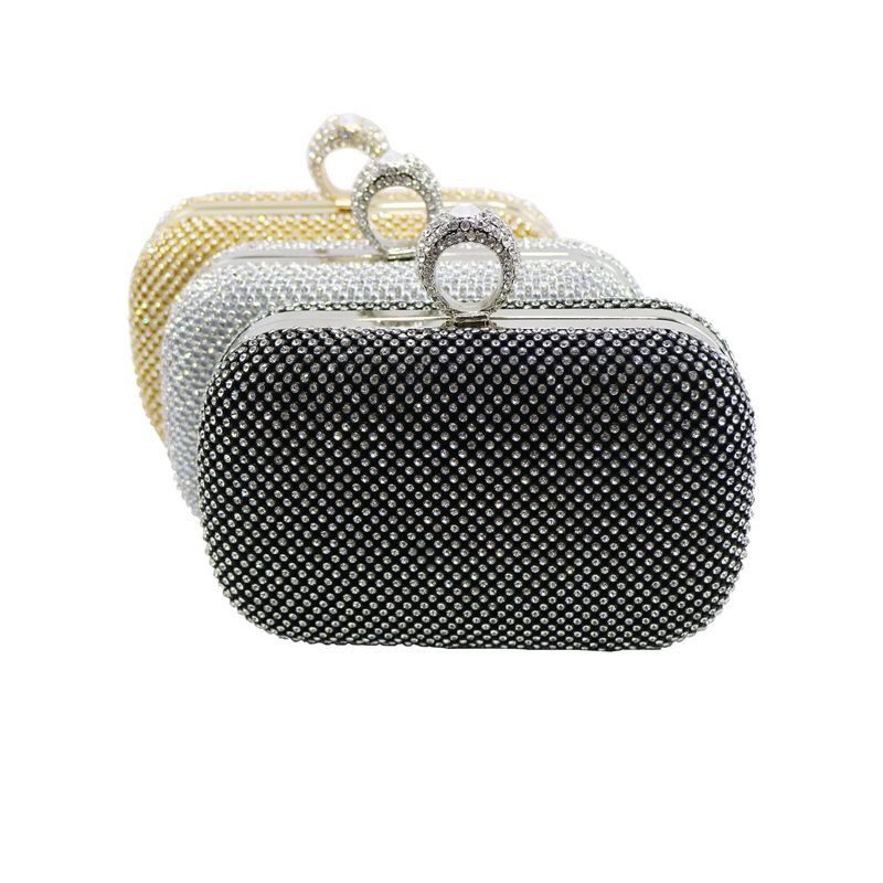 Wholesale 2016 Cheap Womens Evening Bag Gold/Silver/Black Ring Knuckle Clutch Bag Evening Purse ...