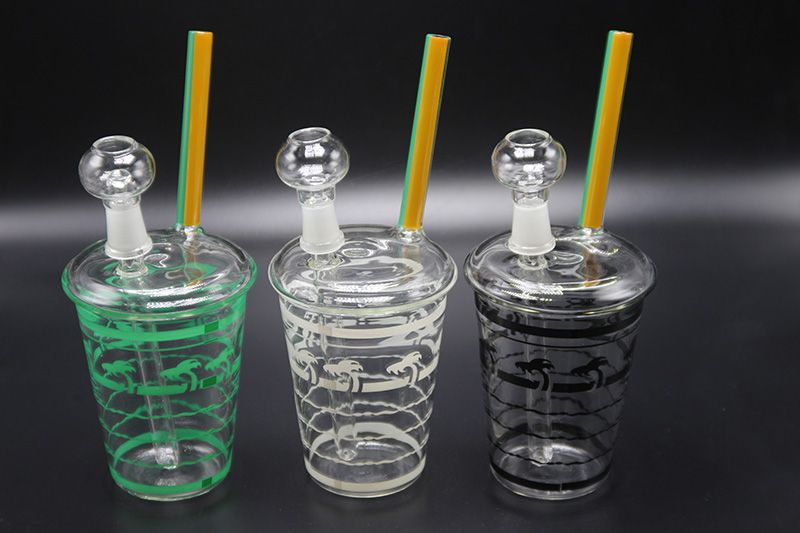 2017 2016 Glass Cup Bong With 14mm Joint Colorful Oil Rigs Glass Water