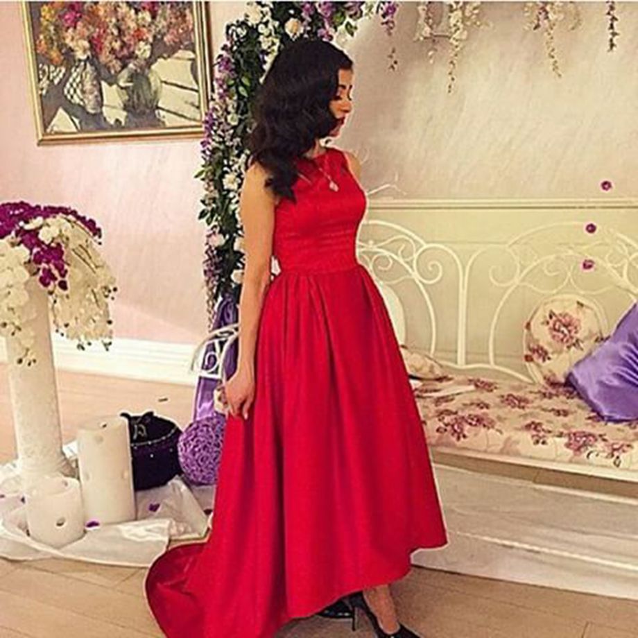 Burgundy Satin High Low Bridesmaid Dresses 2017 Long Train Cheap Country Bridesmaids Dress