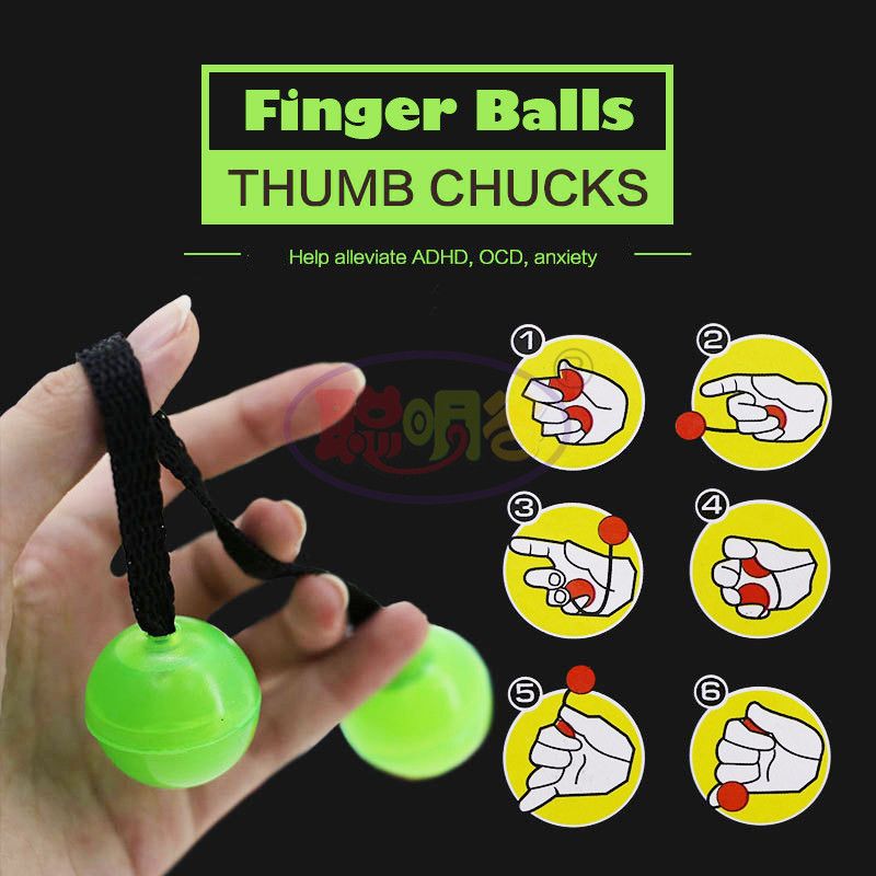 Finger Balls Led Thumb Chucks Fidget In Display Toys Bundle Control