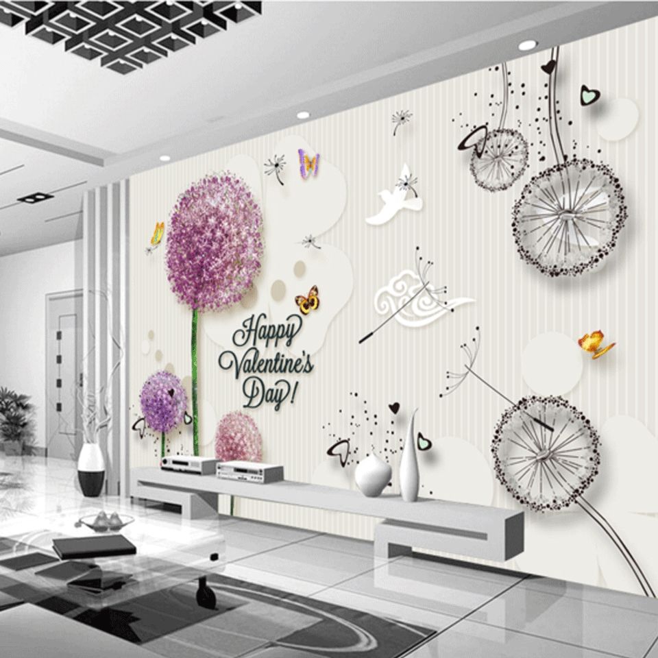 3D Wallpaper Dandelion Seed Mesh Modern For Living Room TV