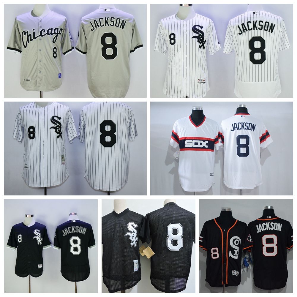 2017 Throwback Chicago White Sox Shoeless 8 Joe Jackson Jersey Cool