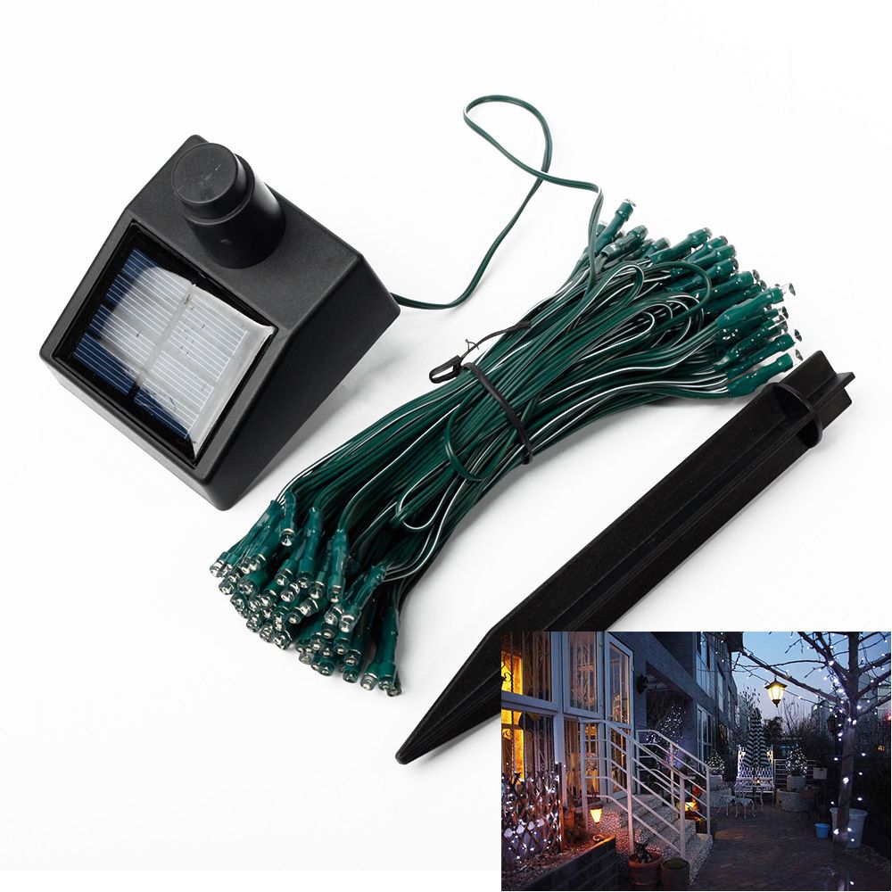 100 Led String Lights Solar Power Energy Saving Christmas Tree Lights