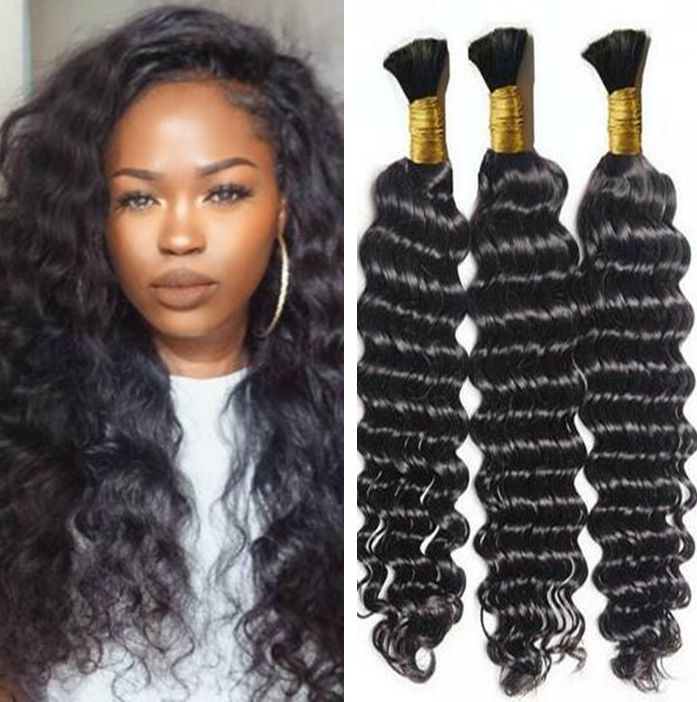 Wholesale Human Hair Bulk In Factory Price Brazilian Deep Curly Wave Hair For Braiding Human ...