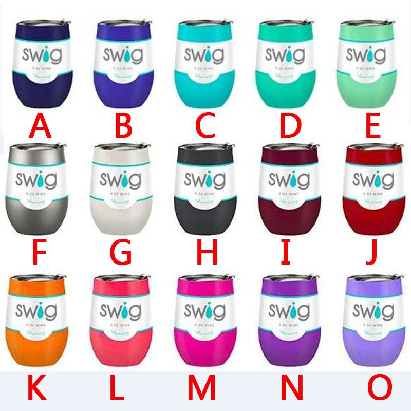 9 OZ SWIG Cups Stainless Stemless Wine Glass Powder Coated SWIG Wine
