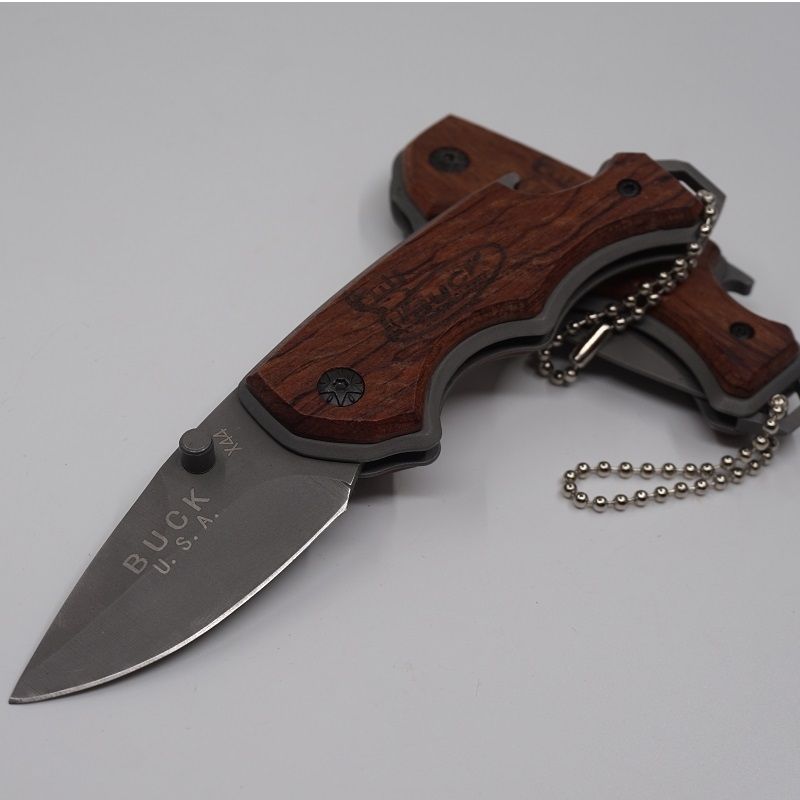 Buck X44 Multi Function Folding 440 Blade Knife Steel+Wood Handle Survival Tactical Hunting
