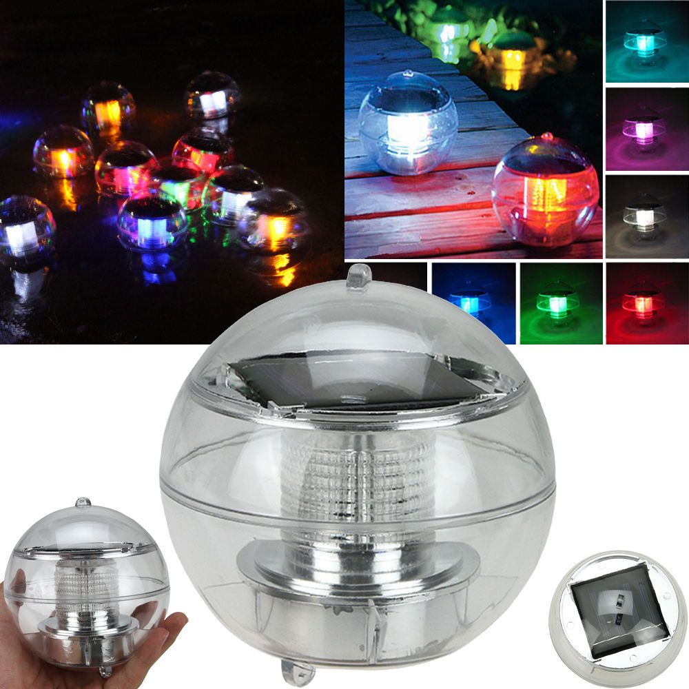 2017 solar power waterproof floating led lamp light floating solar globe lights