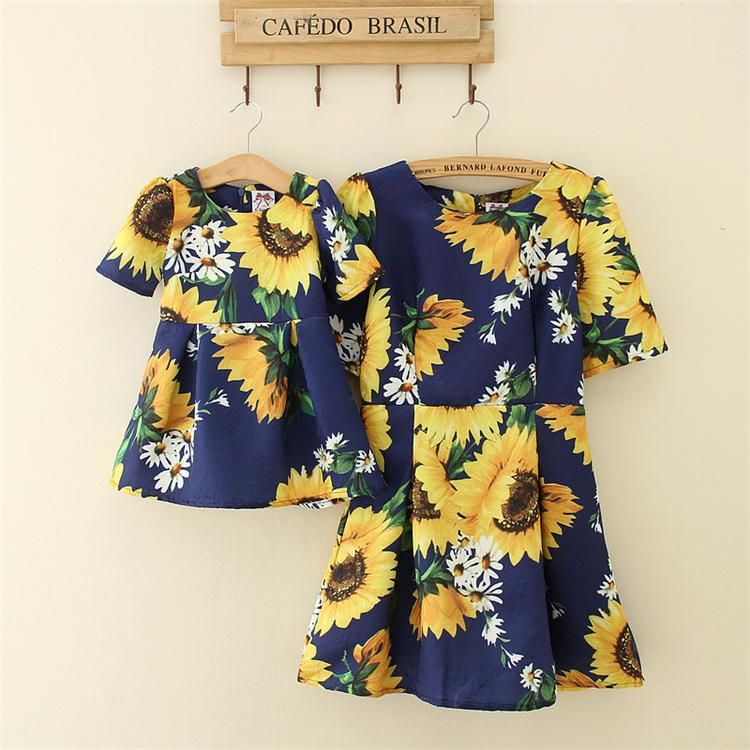 mother daughter sunflower outfits