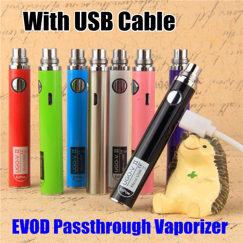 Newest Evod Ego Battery Micro Usb Passthrough Vaporizer Ugo V 2