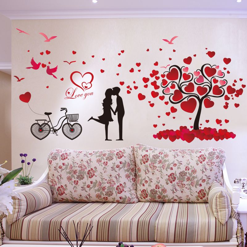 Hot Selling Warm Romantic Bedroom Wallpaper Wall Murals Creative Home