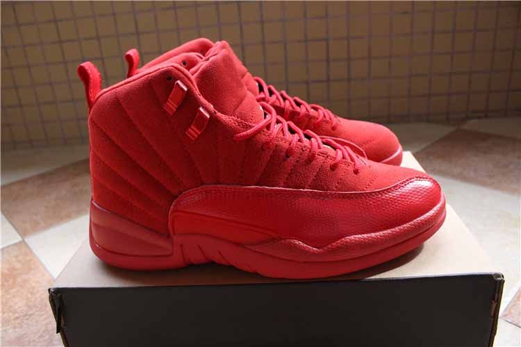 Basketball Shoes Air Retro 12 Red Suede For Men Basketball Shoes Ship