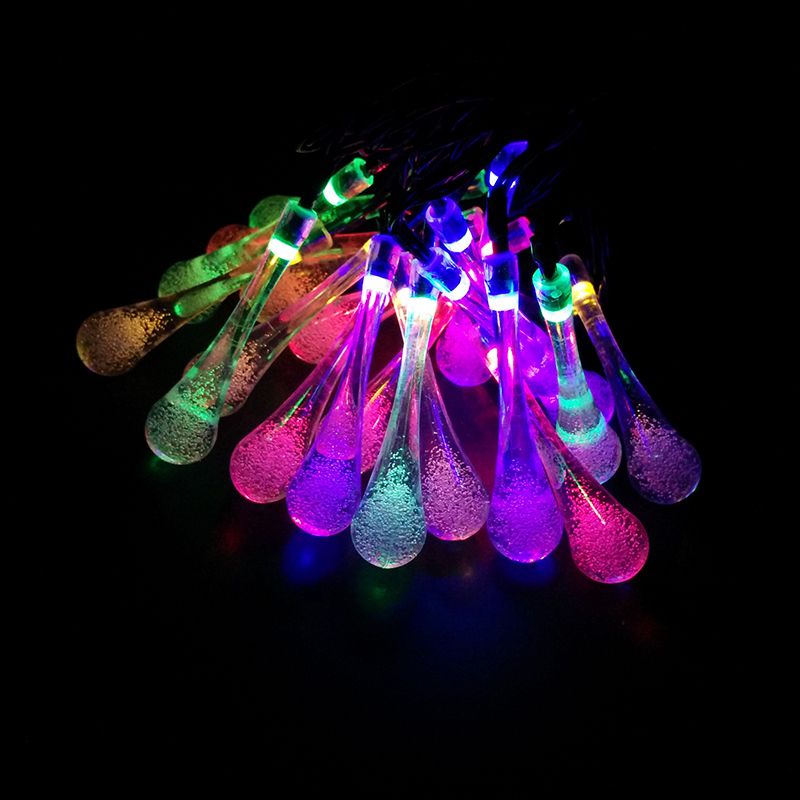 2017 Wholesale Raindrop Waterdrop Led Solar Lamp String Lights Novelty Xmas Tree Outdoor Garden ...