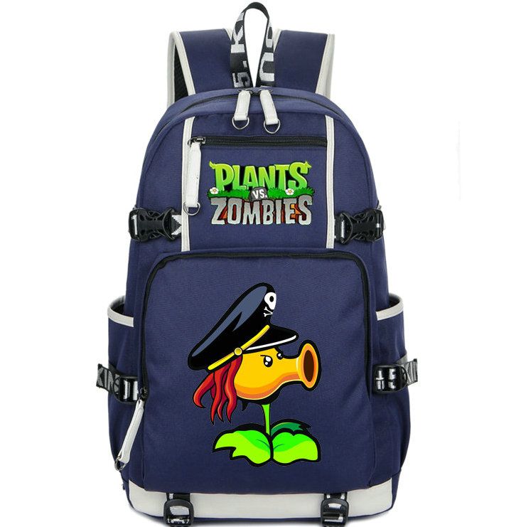 Blue Plants Vs Zombies Backpack Peashooter Daypack Pvz Schoolbag Game 