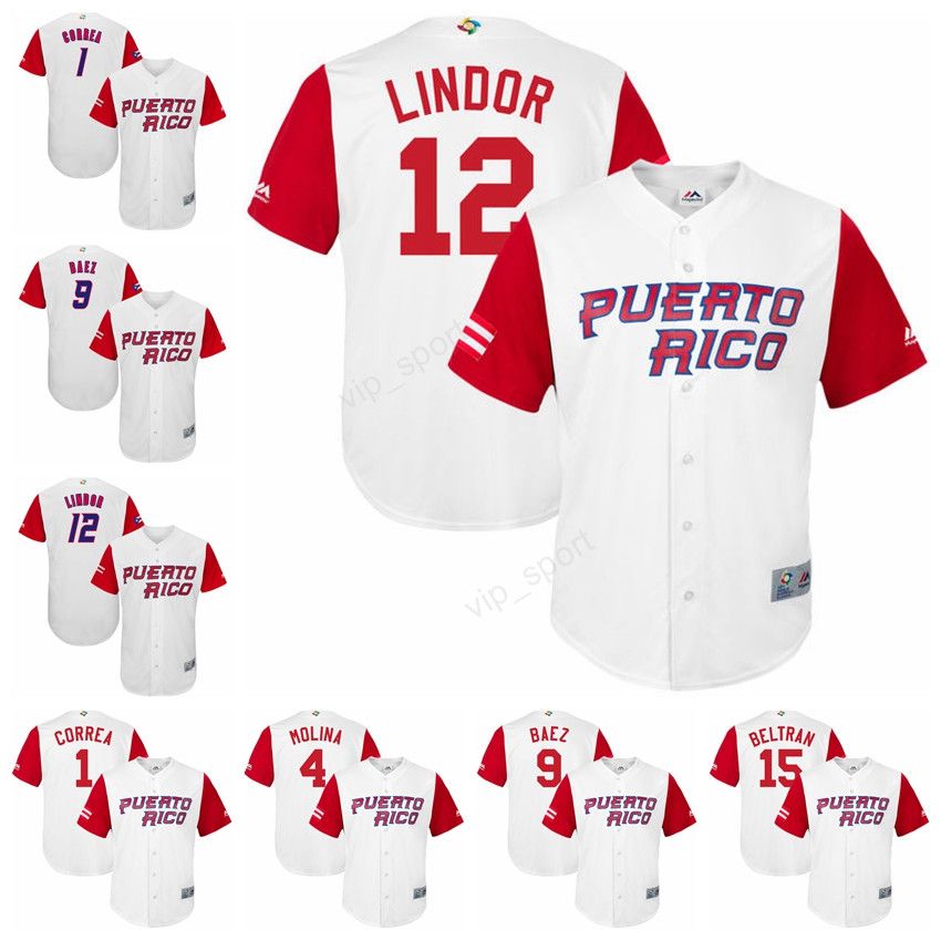 2017 2017 World Classic Puerto Rico Baseball Jerseys 9 Javier Baez 12