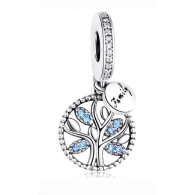 925 Sterling Silver Bead Charm Family Heritage Arbre De Vie Avec Crystal Pendentif Perles Fit Femmes