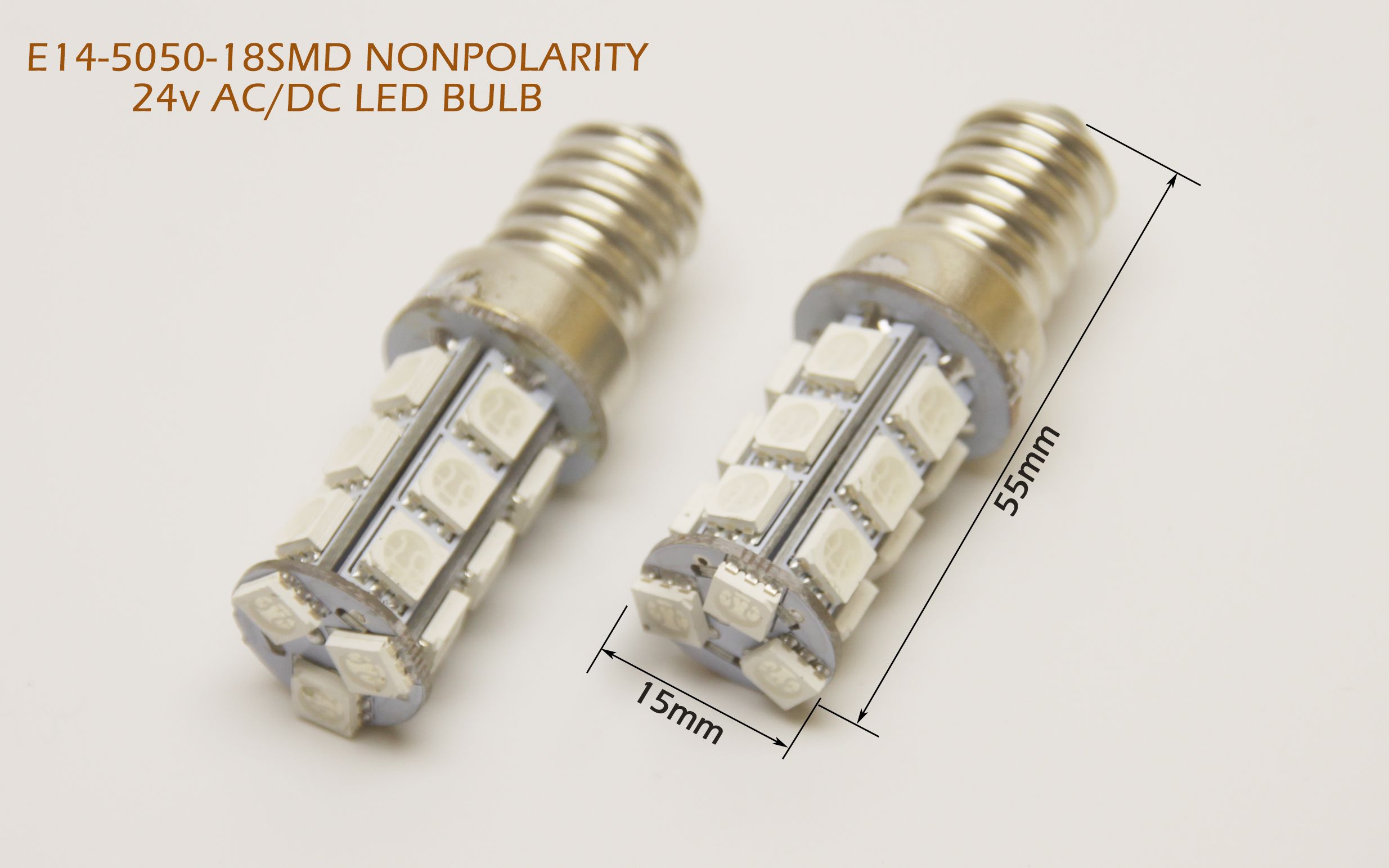 E14 5050 18smd 12 24v Nonpolarity Universal E14 Base Bulb High