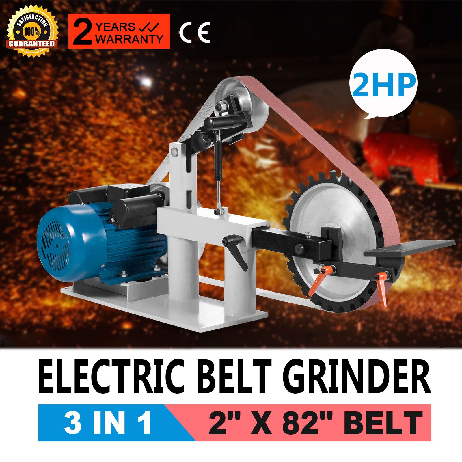 2017 Happybuy Belt Sander 2 X 82 Inch Belt Grinder Sander 1.5 Kw 2 Hp Variable Speed Belt