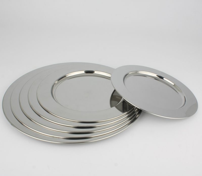 Stainless Steel Dinnerware Dinner Plate Round Broadside Multipurpose