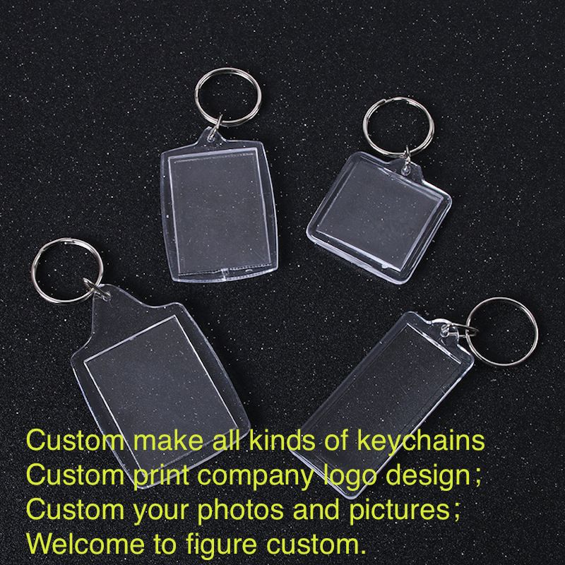 Transparent Blanks Acrylic Keychain Plastic Photo Frame Key Chains