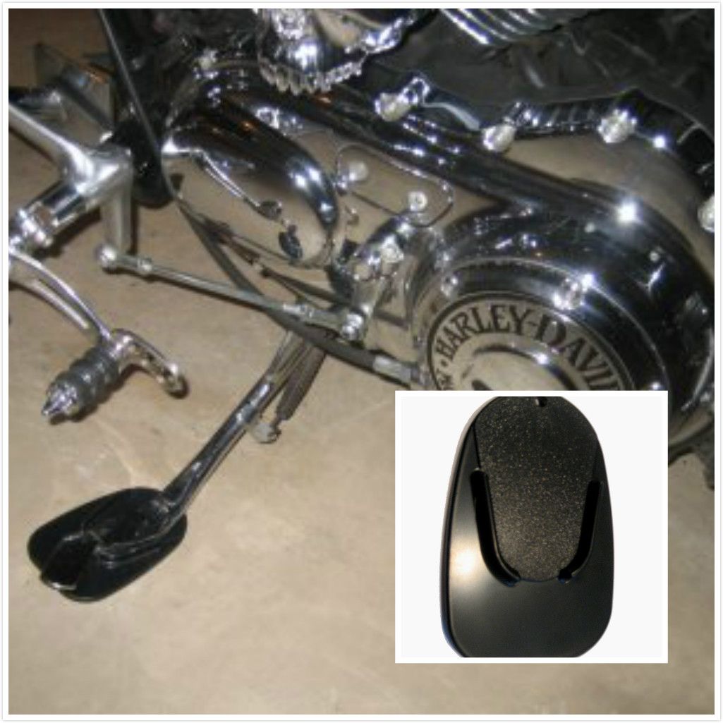 2017 Motorcycle Kickstand Plate Biker Kick Stand Pad New Black Made In