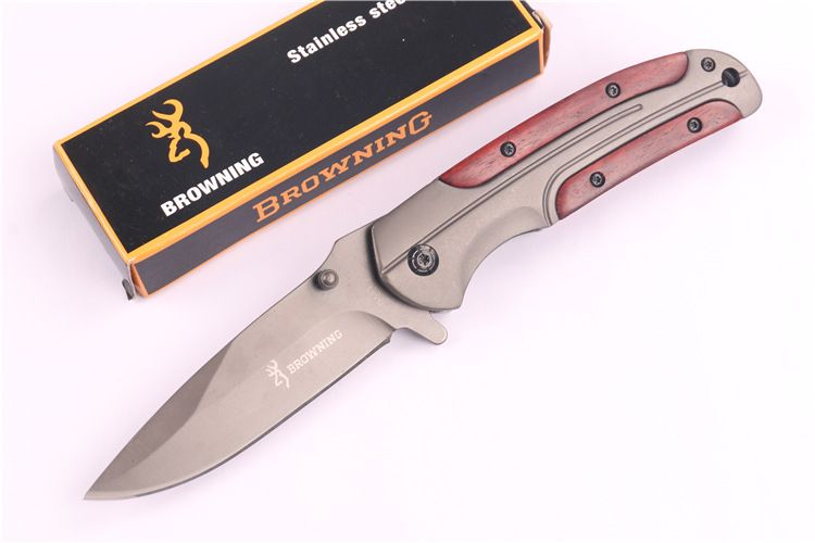 Browning Da43 Folding Knife 3cr13 Blade Rosewood Handle Titanium