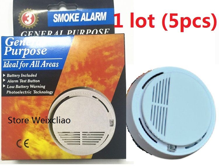 Best Quality 1 With 9v Battery Option General Purpose Smoke Alarm Wireless Detector Fire Sensor