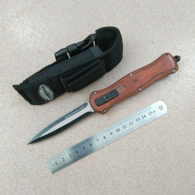 Red Wood Bm Benchmade 3350 3300 Infidel Pocket Knife D2 Steel Double