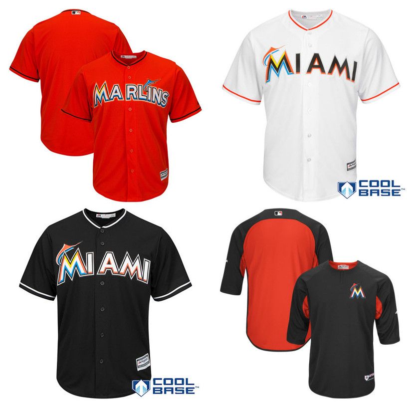 2017 Custom Youth Jersey 2017 Mlb Baseball Miami Marlins Men Womens