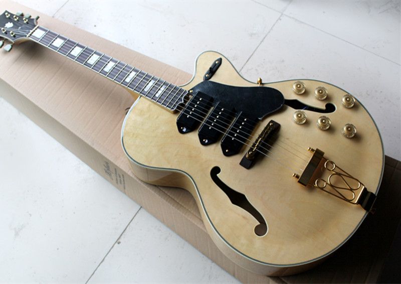 Semi Hollow L5 Electric Guitar With 3 P90 Pickups,Chrome Hardwares And Maple Neck,Offer