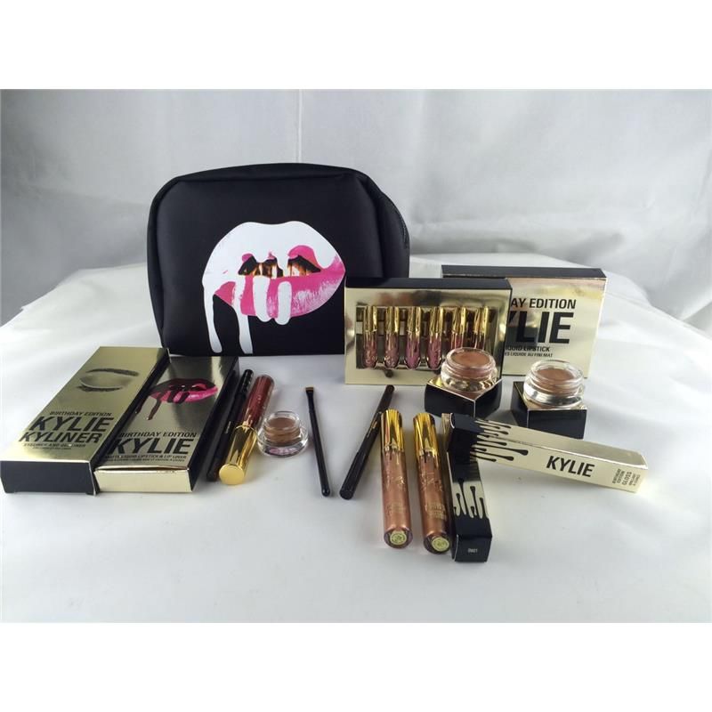 Kylie Makeup Bag Gift Box Golden Box Gloss Suits Holiday Collection