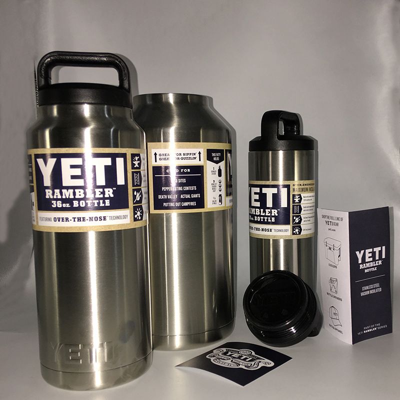 Yeti Cups Flask Coolers Mugs Tumbler 18/36/64 Oz Water Bottle With