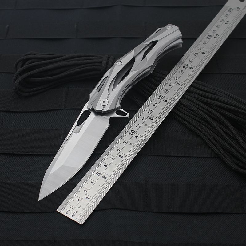 440 Stainless Steel Pocket Folding Knife For Camping Hunting Fishing