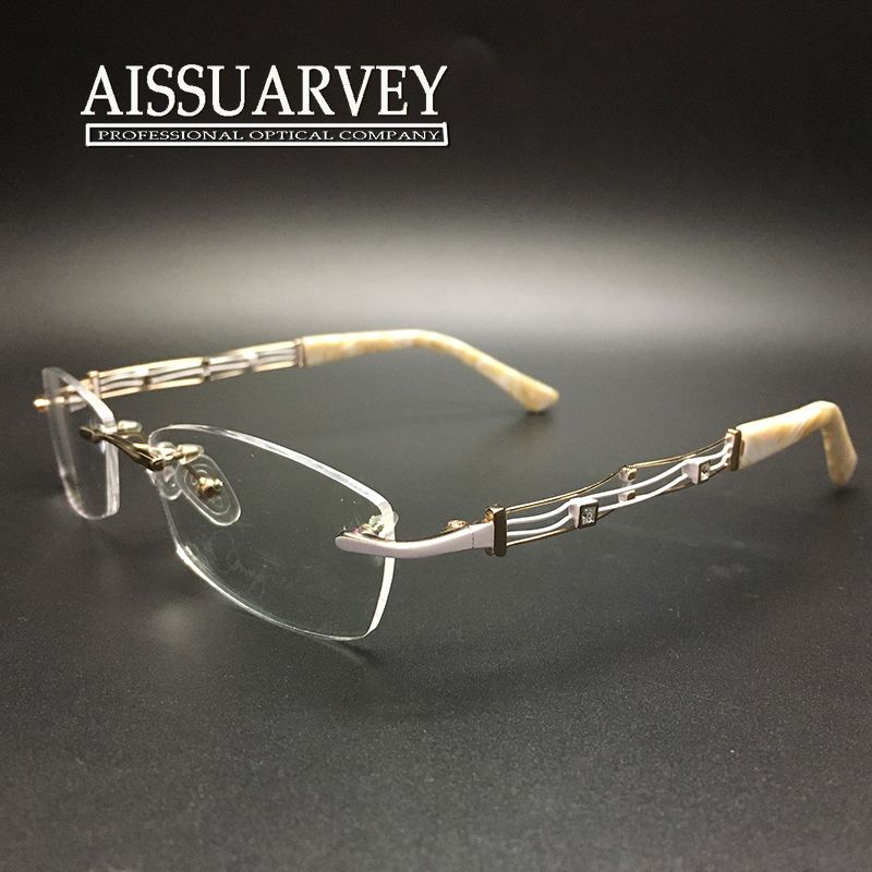 2017 Women Glasses Frame Rimless Eyeglasses Optical Brand ...