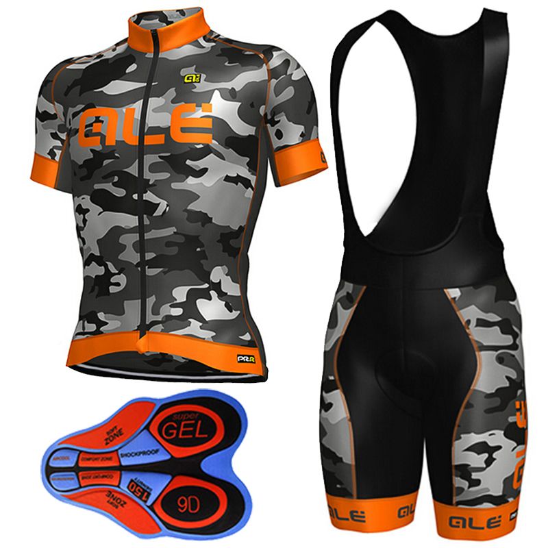 Ale Army Orange Cycling Jerseys 2017 Short Sleeves Bike Wear With 9d
