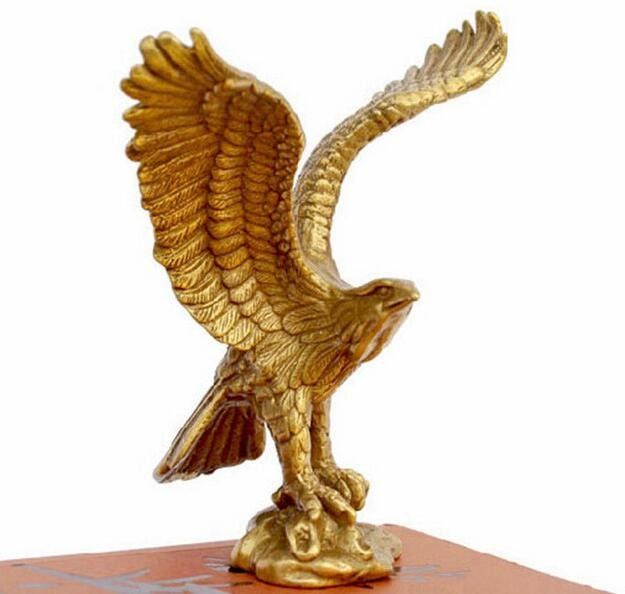 2017 Small Bronze Brass Statue Eagle/Hawk Figure Figurine 4.5high From
