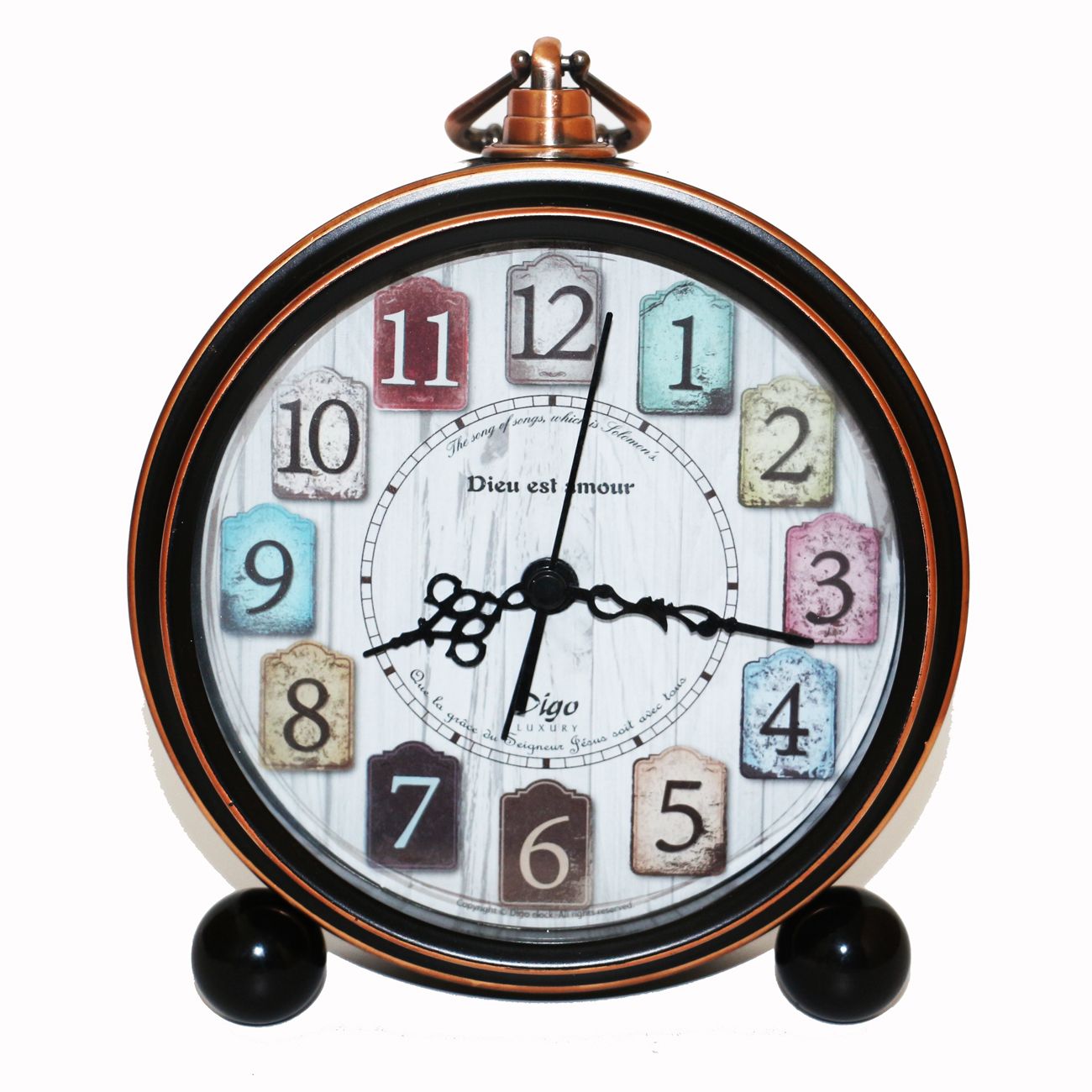 2017 Vintage Retro Metal Old Fashion Alarm Clock Desktop 5 Inch Silent