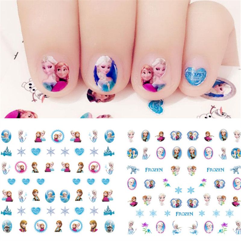 2017 Cartoon Movie Frozen Alsa Anna Oalf 3d Nail Art Stickers For Nail